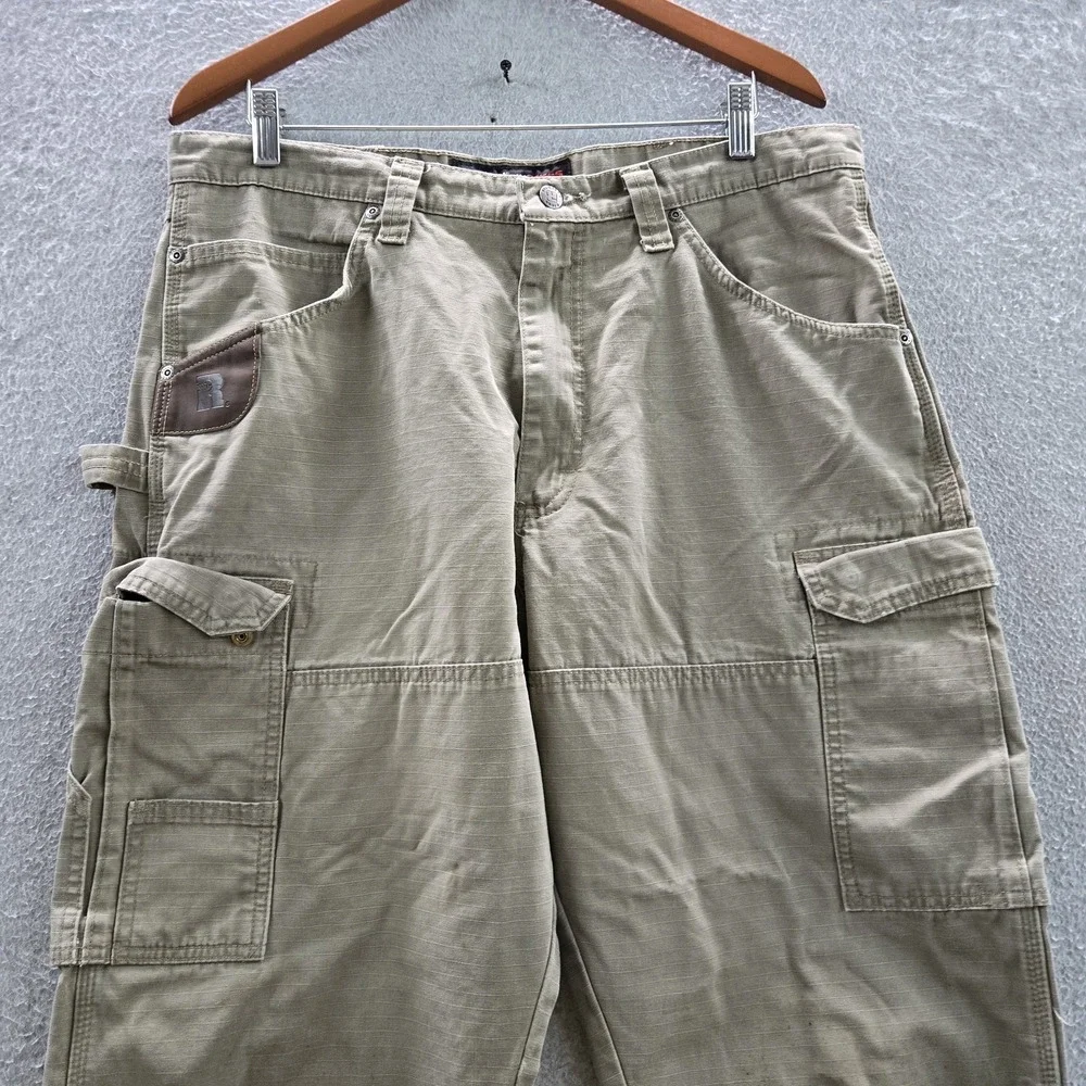 Wrangler Men Pants 36X32 Khaki Cargo Riggs Workwear Relaxed 30